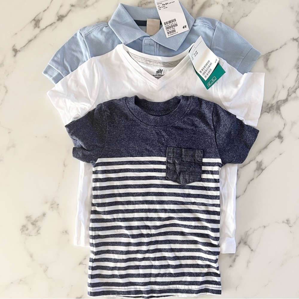 Bundle Set of 3 toddler shirts Cat & Jack, H&M, size 18m-2T